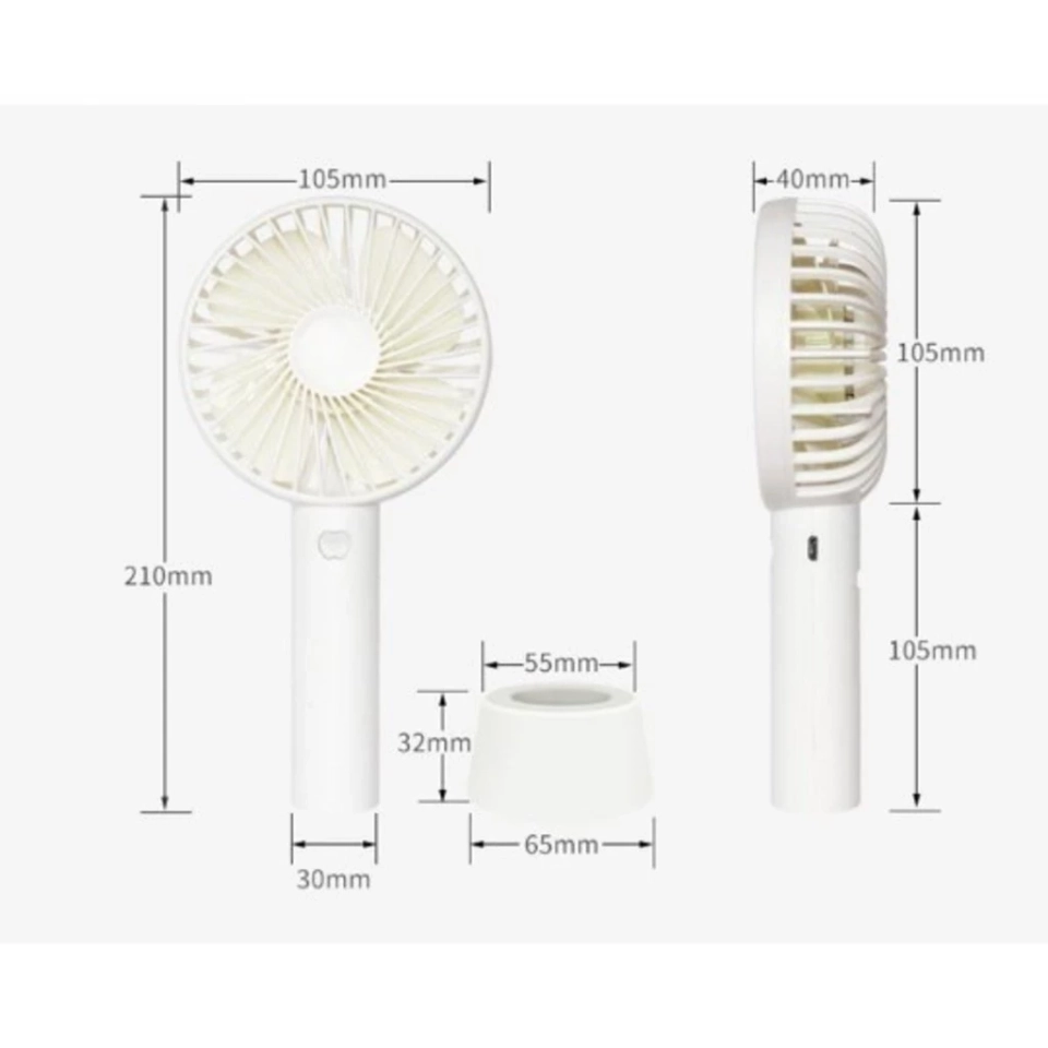 Ventilador Portátil Mini De Mão Mesa Recarregavel Usb Led - 7