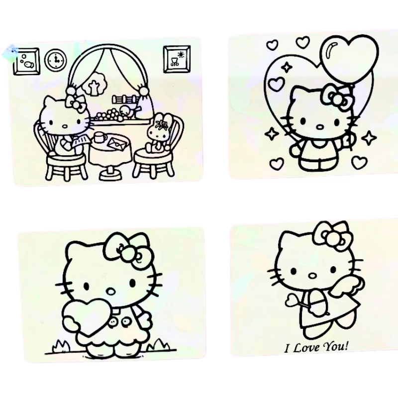 Livro de Colorir HELLO KITTY Rosa 50 Folhas 180G Caderno de Desenho Pintura Coloring Book - 4