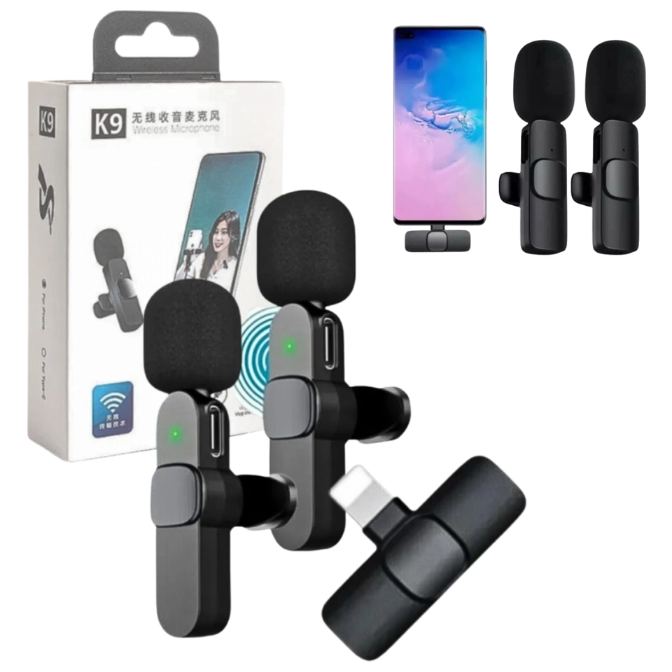 Mini Microfone De Lapela Sem Fio Profissional Magnético Com Cancelamento De Ruído Para iPhone Android Lighting Type C Phone - 1