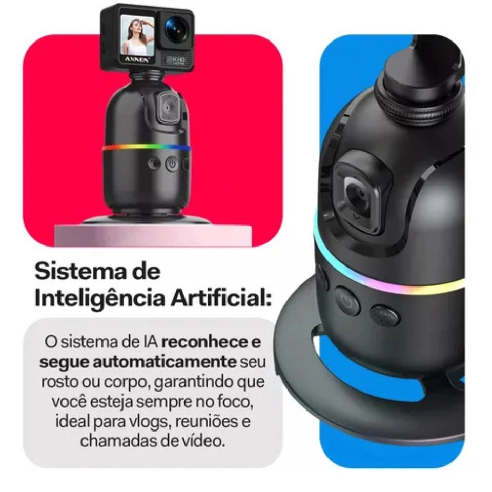 Gimbal Suporte Celular 360 Reconhecimento Facial Lançamento - 3