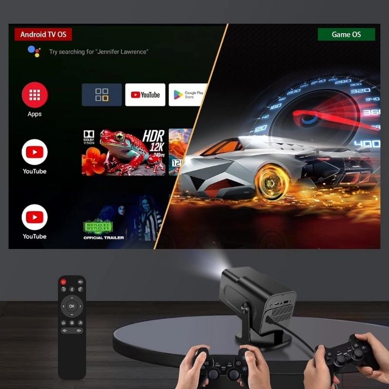 Projetor de Video Game 4K Full HD Android Smart Wifi Cinema Bluetooth Com Controle de Jogo - 8