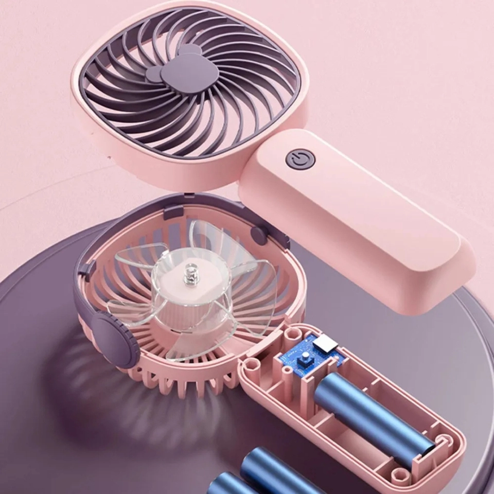 Mini Ventilador Recarregável Portátil De Mão Mesa Usb 3 velocidades - 5