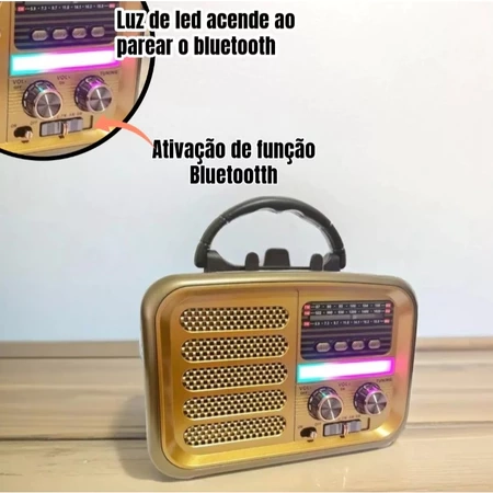 Rádio Am Fm Retrô Vintage Antigo Bluetooth Pen Drive Cor Modelo 1 - 7