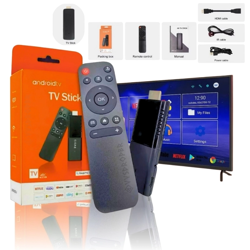 Tv Stick / Smart Tv Android 4k Wi-fi Hdmi Streaming Cor Preto - 1