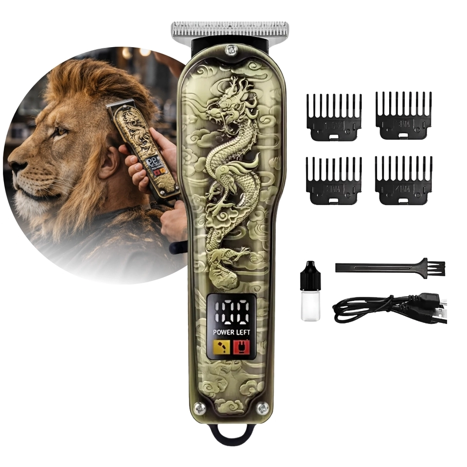 Máquina De Cortar Cabelo Profissional Smart Lcd Barbeador Elétrico Sem Fio Para Homens - imagem 1