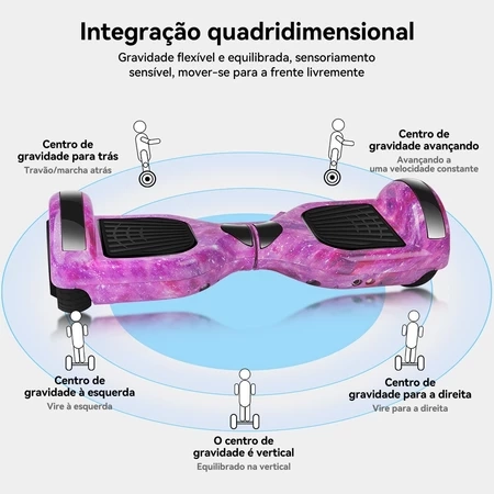 Hoverboard Infantil Skate Elétrico 6.5" Led Bluetooth Bateria De Grande Capacidade Endurance Forte - 5