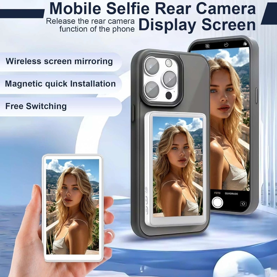 Tela Magnética Monitor Para Celular Sem Fio Smartphone Selfie Vlog Gravação - 7