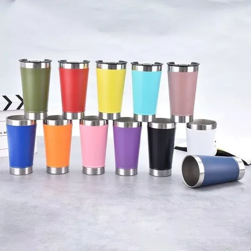 Copo Térmico Cerveja Chopp Inox Com Tampa E Abridor 473ml - imagem 2