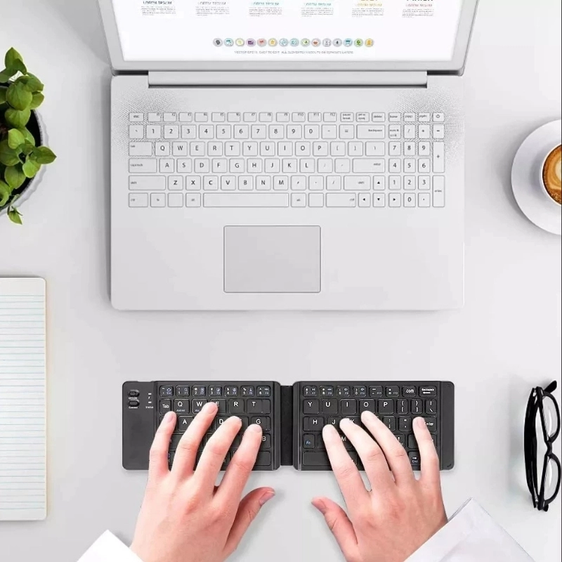  Mini teclado Sem Fio Bluetooth Universal Dobrável Portátil H'maston JP106 - 2