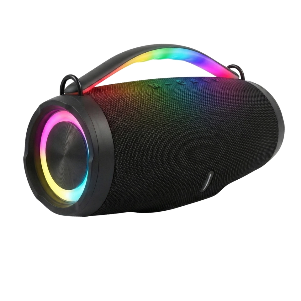 Bombox 4 Led Rgb caixa de som grande 35 cm alto falante portátil - 6