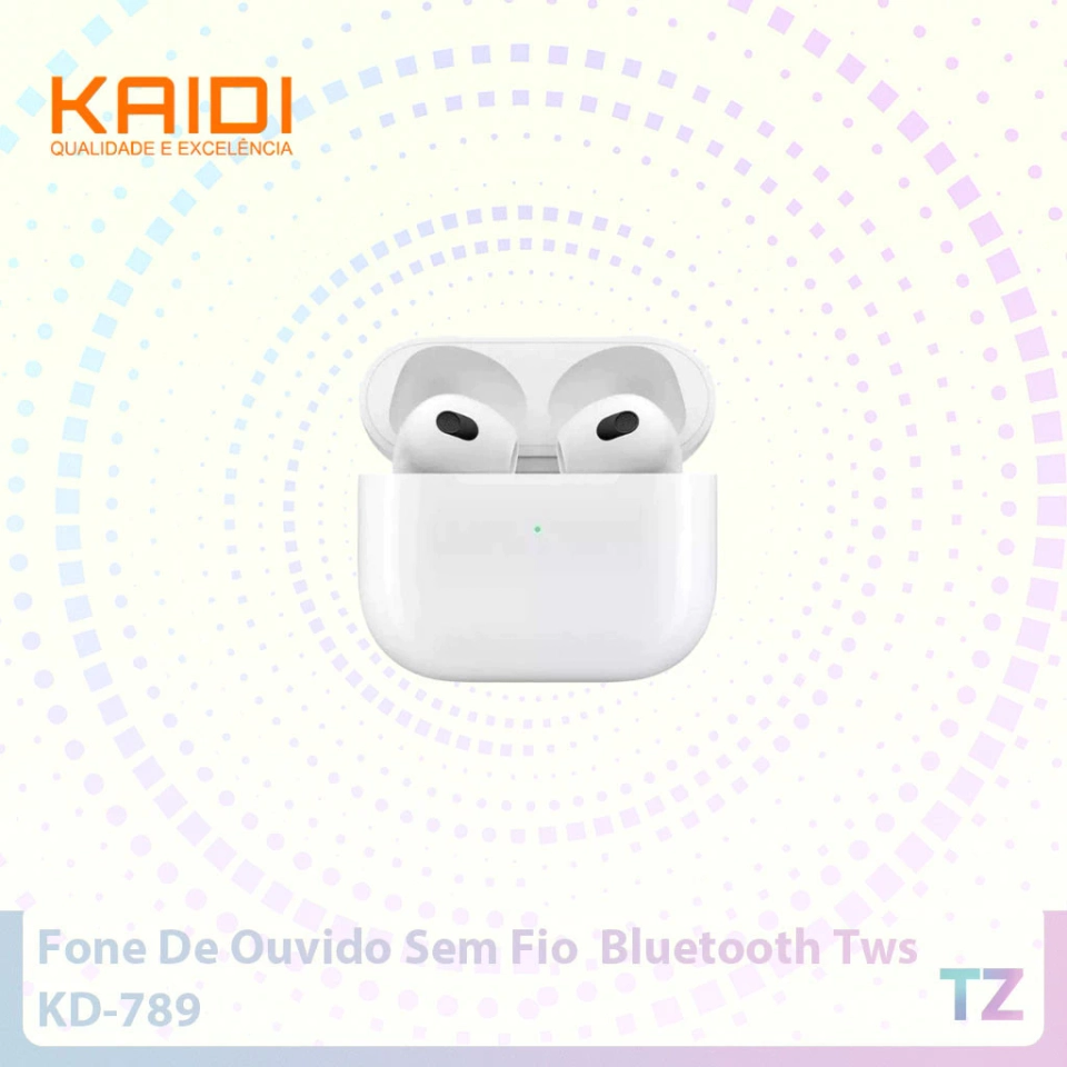 Fone de ovido BluetoothTWS Kaidi KD-789 – Bluetooth 5.3, Som Envolvente e Funções Inteligentes Fones de Ouvido - 3