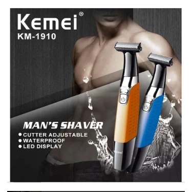 Barbeador Aparador de Pelos Kemei KM- 1910 Portátil Bivolt 110v /220v Máquina de acabamento KM -1910 - 3