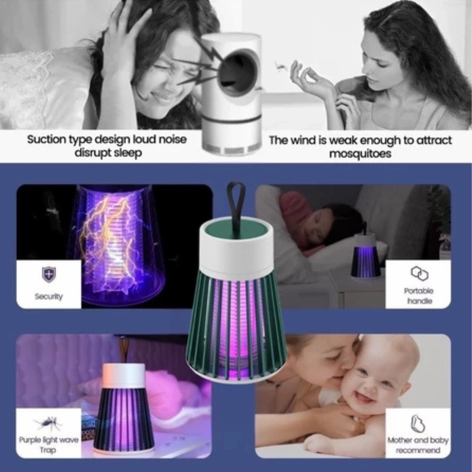Lâmpada Elétrica Mata-Mosquitos Com Luz UV Usb Armadilha Para Insetos - 3