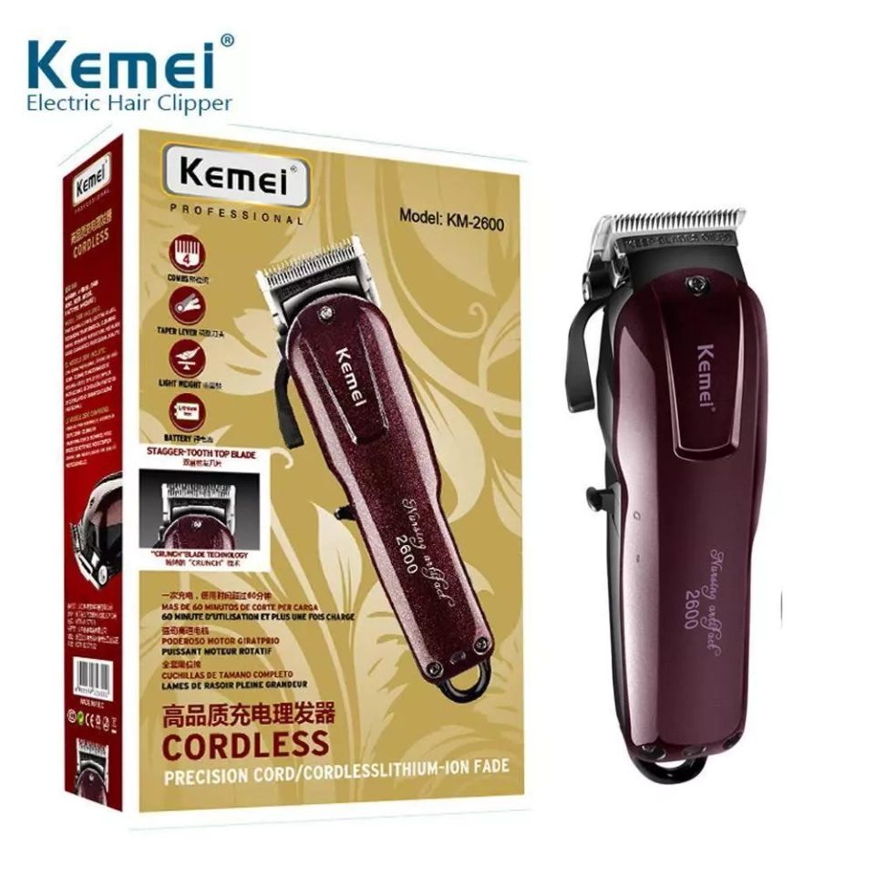 Máquina de Cortar Cabelo Profissional sem fio recarregável Keme cordless Km 2600  - 1