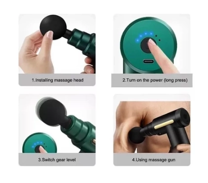 Pistola De Massagem Muscular De Alta Frequência Com Massageador Elétrico Profissional Portátil - 2