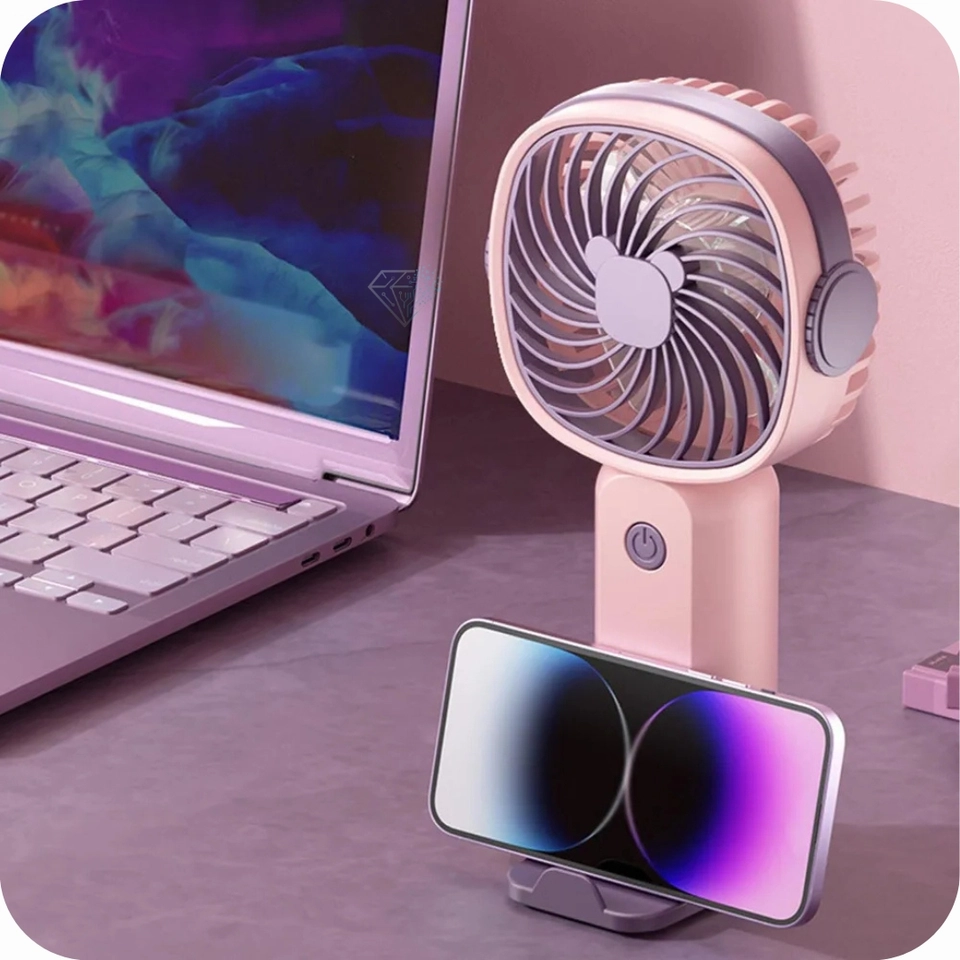 Mini Ventilador Recarregável Portátil De Mão Mesa Usb 3 velocidades - 2