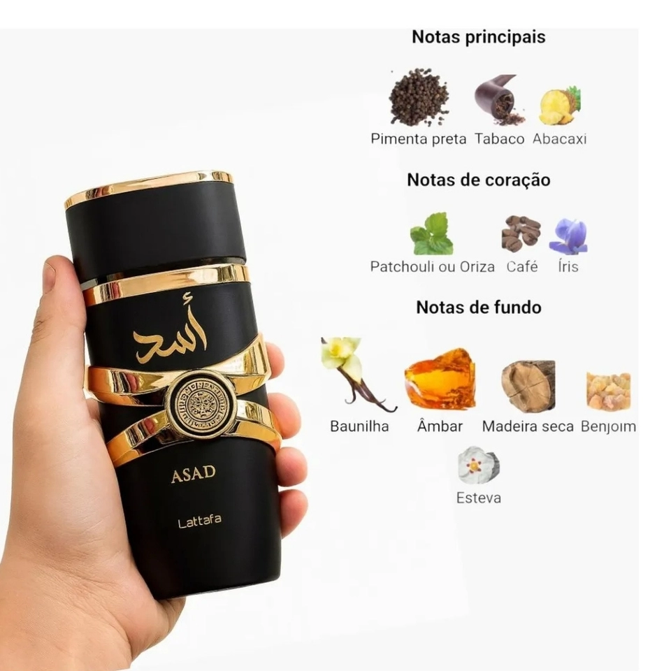 Perfume Lattafa Asad Eau de Parfum Masculino Original - 100ML - imagem 4