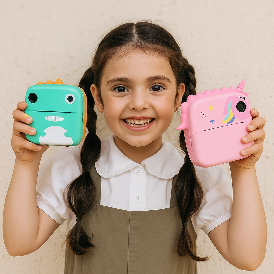 Câmera Instantânea Divertida Infantil Tira Imprimi Foto Na Hora De Verdade Filmadora Full Hd Criança Presente Com Jogos Modelo Dinossauro Swave - 6