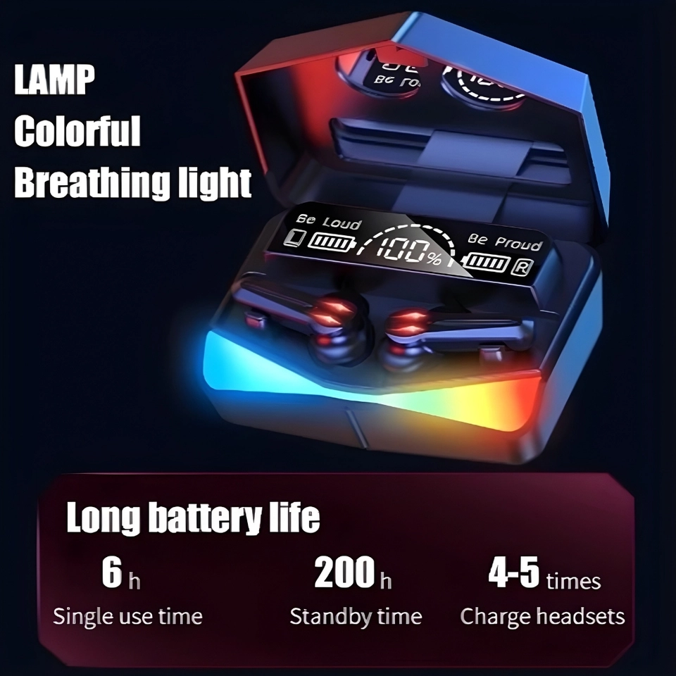 Fone De Ouvido M28 TWS Sem Fio Bluetooth Esportivo Gamer Som Estéreo Display Digital LED - imagem 4