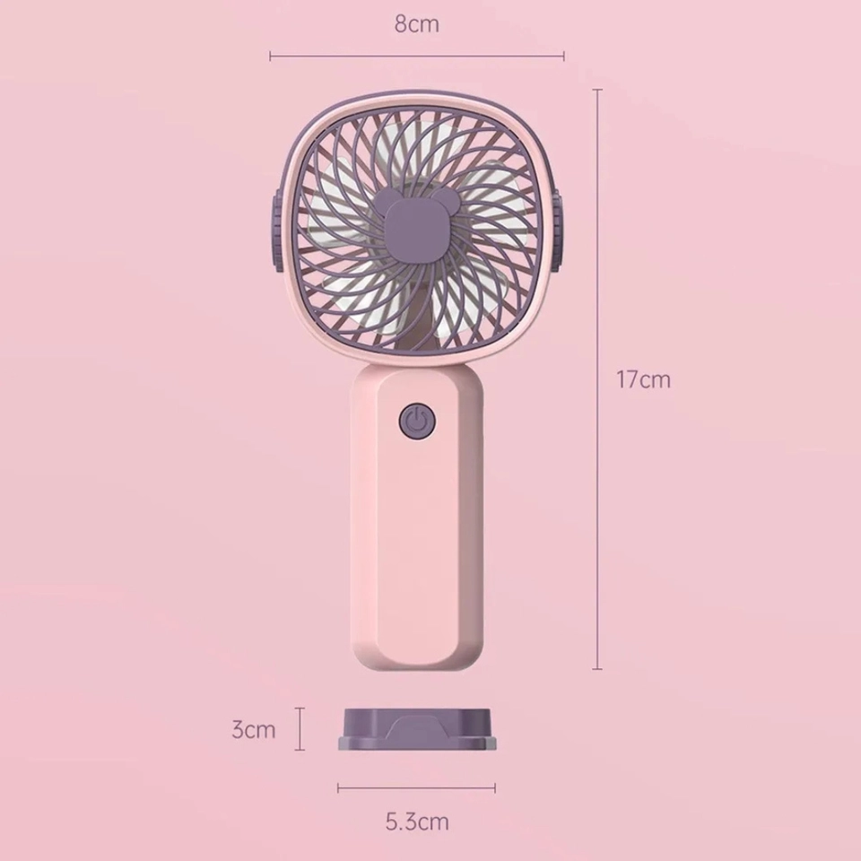 Mini Ventilador Recarregável Portátil De Mão Mesa Usb 3 velocidades - 4