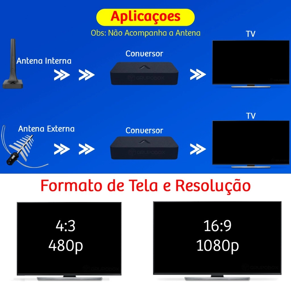 Conversor e Gravador Digital Aquário DTV-9000 HDMI Full HD Bivolt Compatível com TVs Antigas - imagem 5