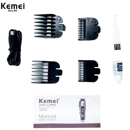 Máquina Profissional Para Cabelos - Sem Fio - Kemei Km-2606 Cor Chocolate - 5