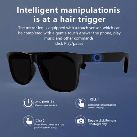 Óculos De Sol Inteligentes LAXASFIT : Esportes Ao Ar Livre Falantes Bluetooth Com Luz Anti-Azul E Proteção UV Para Todos - 6