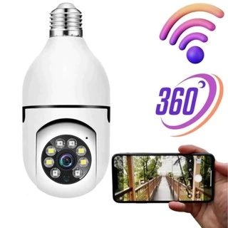 Câmera wifi Ip Segurança YOOSEE Lâmpada giratória 360 com bocal rosca full HD visão noturna bivolt - 1