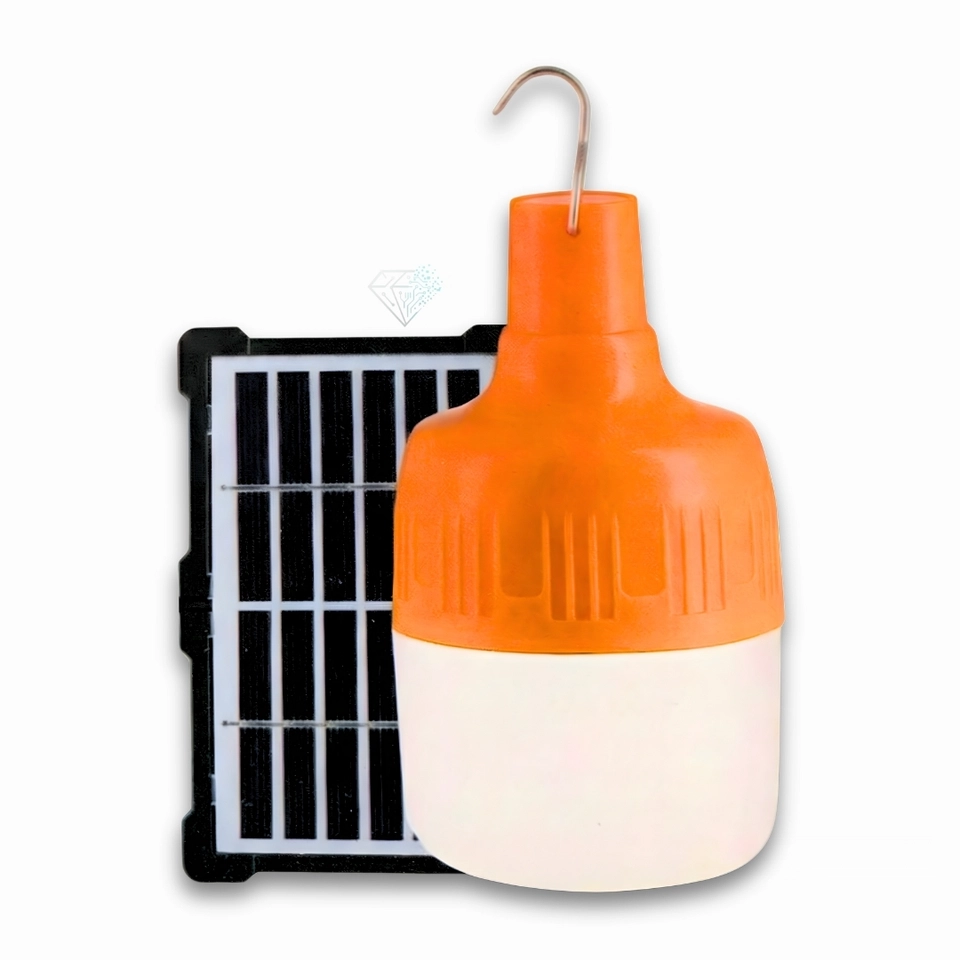 lâmpada led placa solar recarregável para barracas, pescas com gancho de suspensão - 3