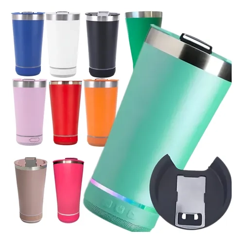 Copo Térmico Tampa Abridor Cerveja Caixa Som Bluetooth 473ml - imagem 1