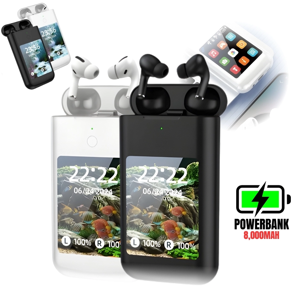 fone de ouvido 3in1 Power Bank Com Tela 2.8 Polegadas Bluetooth Com Muitas Funções J-60 - 1