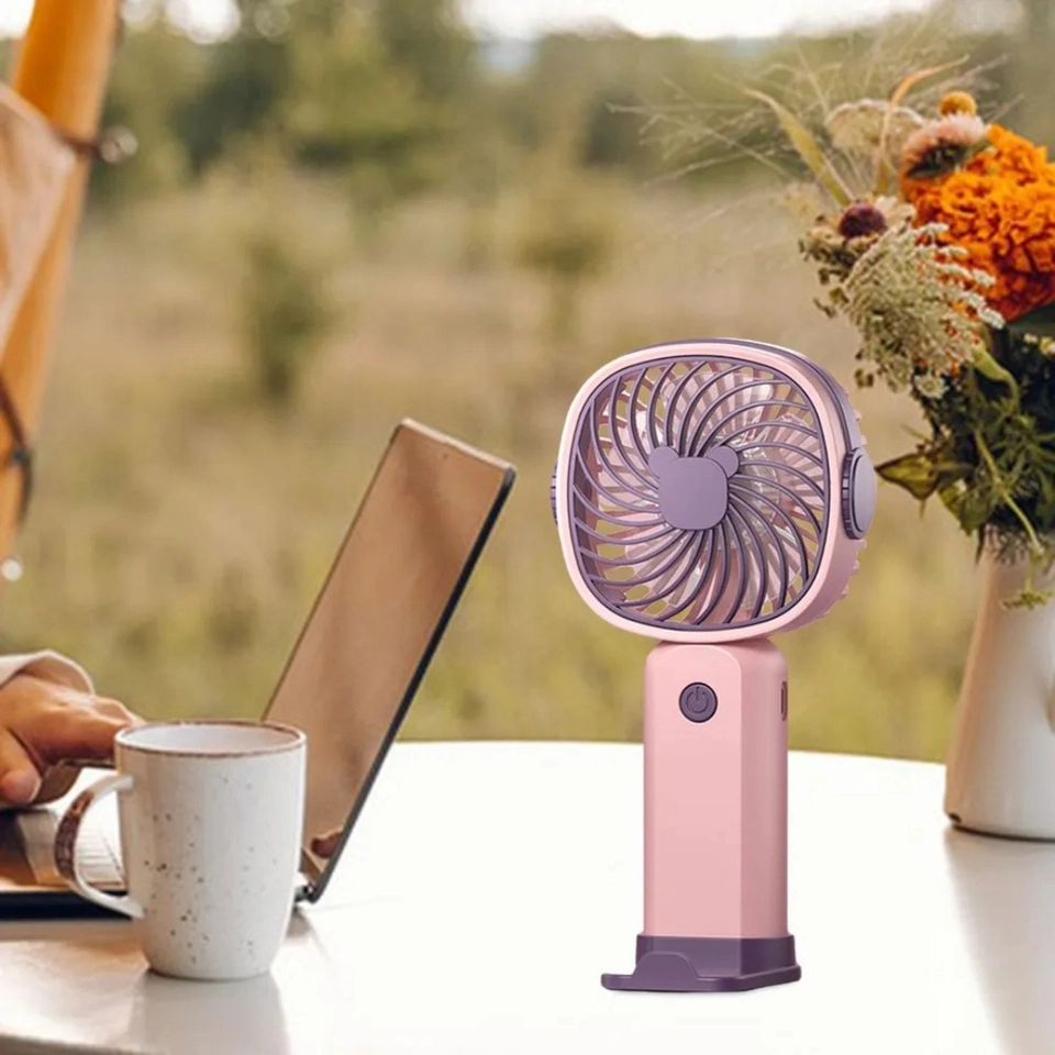 Mini Ventilador Recarregável Portátil De Mão Mesa Usb 3 velocidades - 7