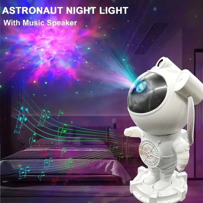 Projetor De Luz Noturna Com Caixa de Som Bluetooth e Galaxy Star Galaxia Nebulosa Astronauta Luz Da Noite Quarto - 5
