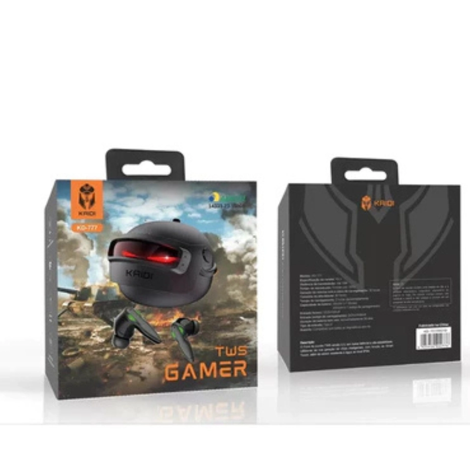 Fone de ouvido sem fio Bluetooth TWS 5.3 com redução de ruído e graves fortes para jogos KAIDI KD777 - imagem 5
