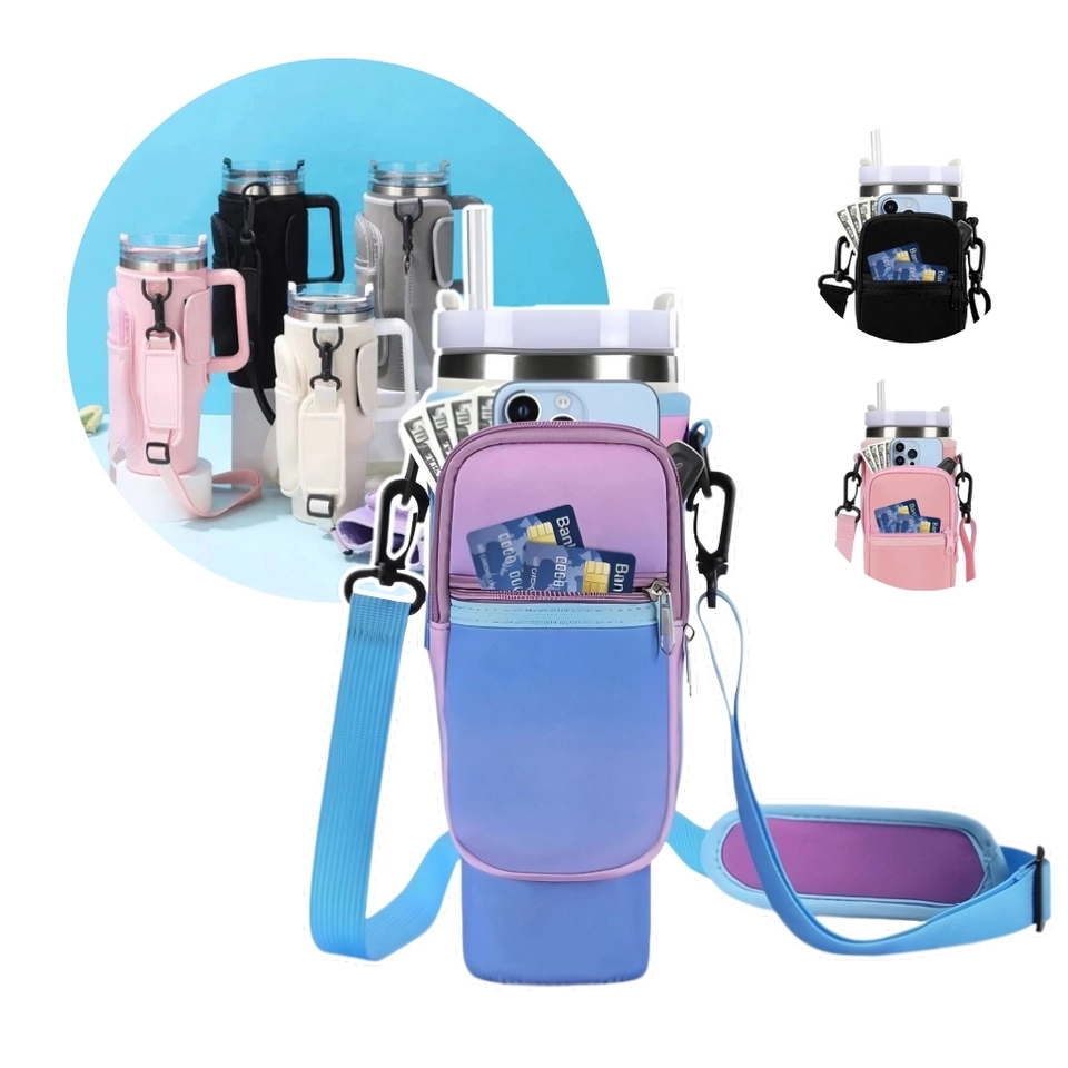 Bolsa Porta-garrafas De Água Compatível Com Copo 40oz 1,2 Litro Para Celular Chaveiro Com Alça De Ombro Ajustável - imagem 1