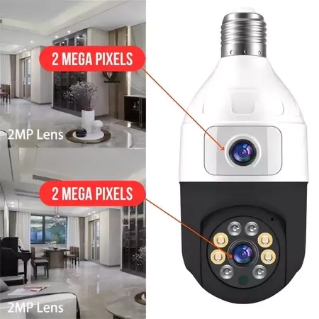 Câmera De Segurança Ip Wifi Full HD 2 Lentes Visão Noturna Microfone Durawell YOOSEE 9696 - 2