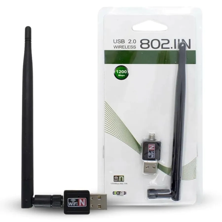 Adaptador Wifi Usb 2.0 802.11n Com Antena Sem Fio 1800 Mbps - 1