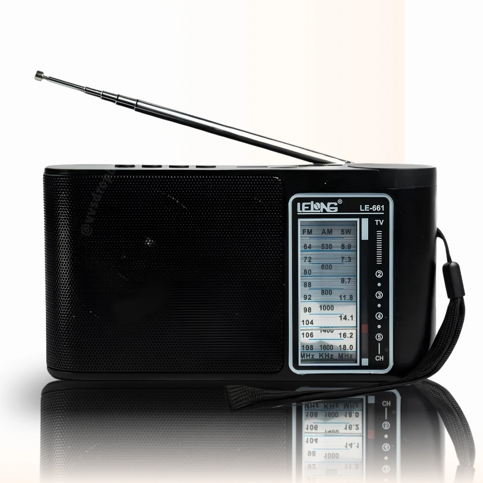 Rádio Portátil Bluetooth AM FM Caixa de Som Rádio Recarregável - imagem 3