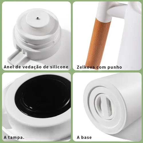 Garrafa Térmica 1 Litro Com Termômetro Led Para Chás / Café - 6