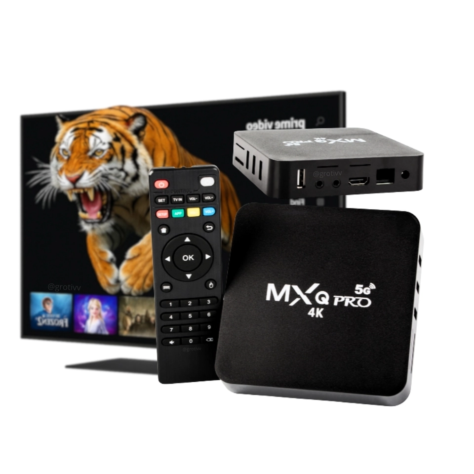 TV Box MXQPRO Quad-Core, Saída 4K Ultra HD, WiFi Dual-Band (2.4G/5G), Wireless 4.0, Assistente de Voz do Google, 2x USB 2.0, Player de Mídia Inteligente, Design Minimalista, Construção Durável - 1