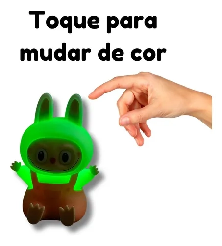 Luminária Abajur De Silicone Infantil Rgb Labubu - 2