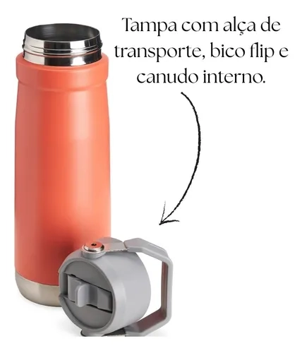 Garrafa Térmica Original Flip Straw 650ml Lagoon De Agua - 2