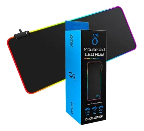 Mousepad Tapete Gamer Ergonômico Led Cores Rgb Grande - imagem 1