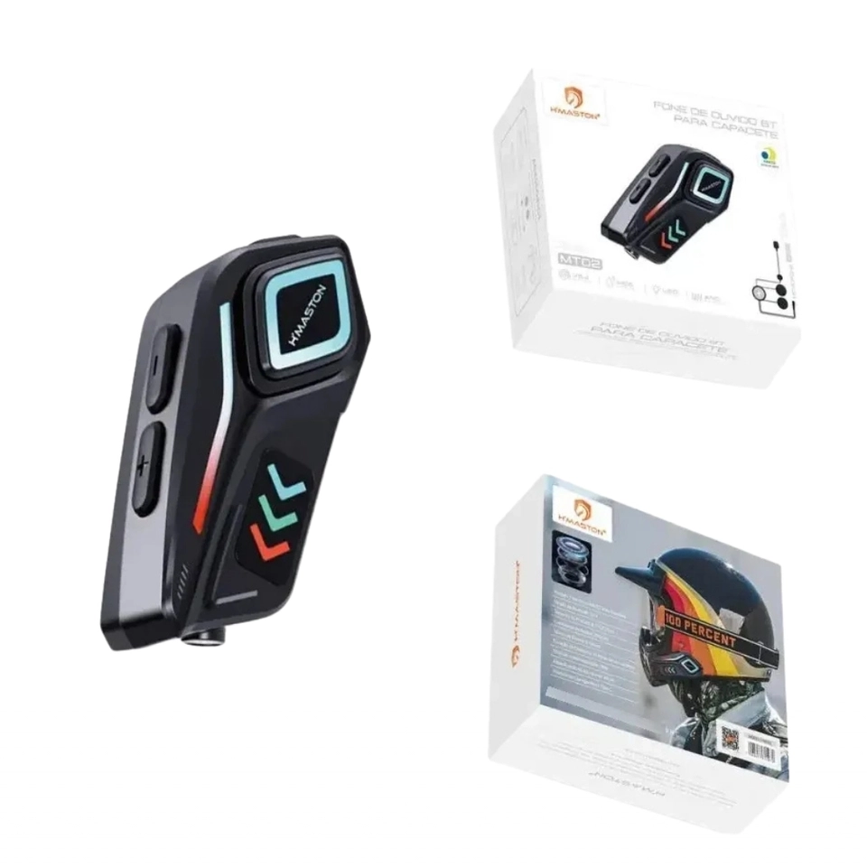Fone de ouvido bt para capacete ANC Bluetooth 5.4 LED IP65 Tipo-c 40H H'maston MT-02 - imagem 5