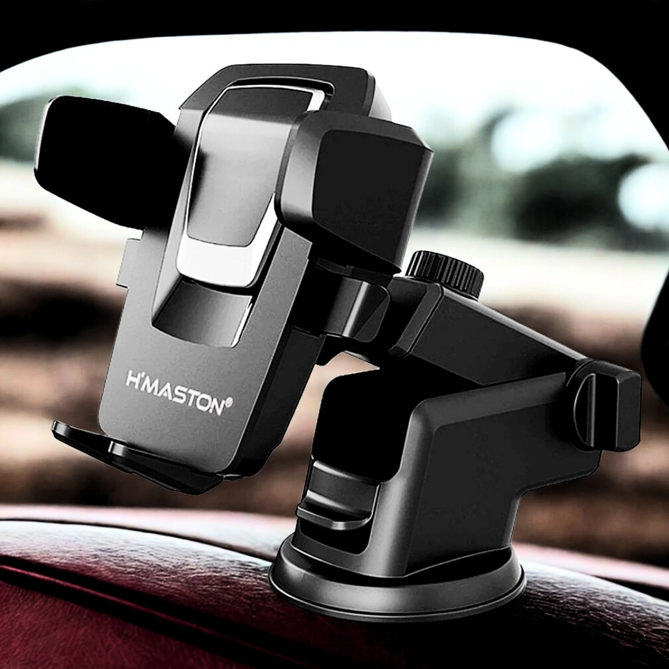 H'maston CJ-02 Suporte Celular GPS Veicular Carro Universal Automóvel Saída Grampo Ajustável 360° - 6