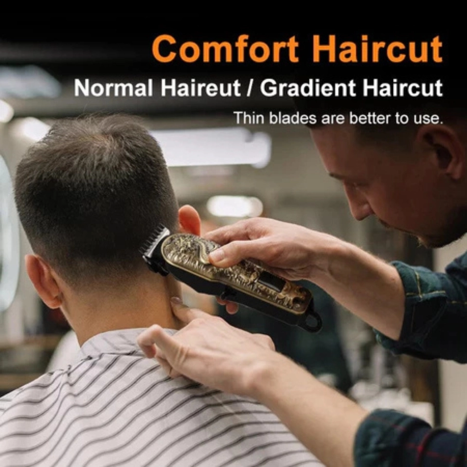 Máquina De Cortar Cabelo Profissional Smart Lcd Barbeador Elétrico Sem Fio Para Homens - imagem 4