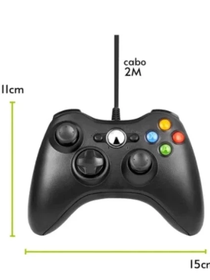 Controle Xbox 360 Com Fio Para Video Game e PC/ Fat E Pc Joystick Jogo gamepad - 3