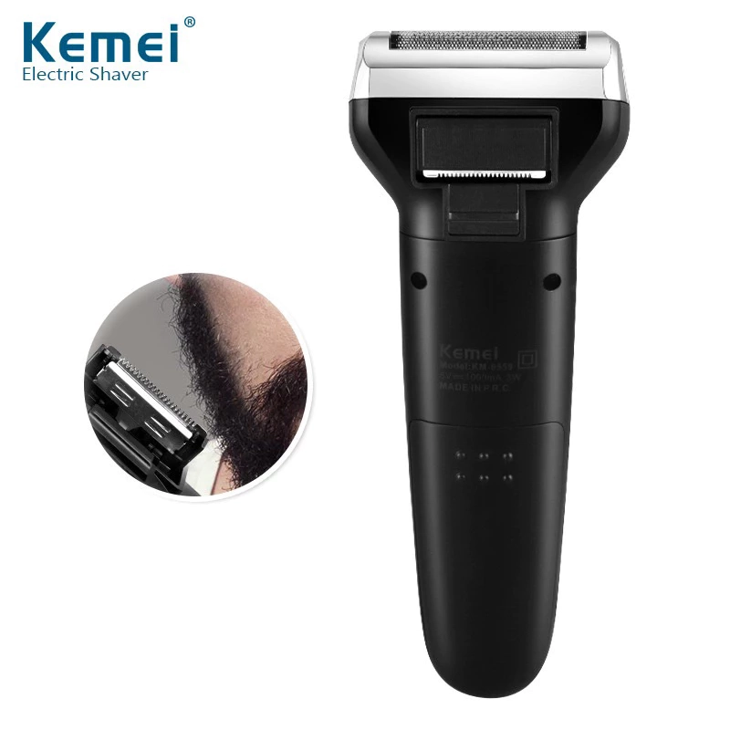 Maquina Barbear Shaver Nariz Barba Pelos e Corpo 3 Em 1 Kemei 6558 - 5