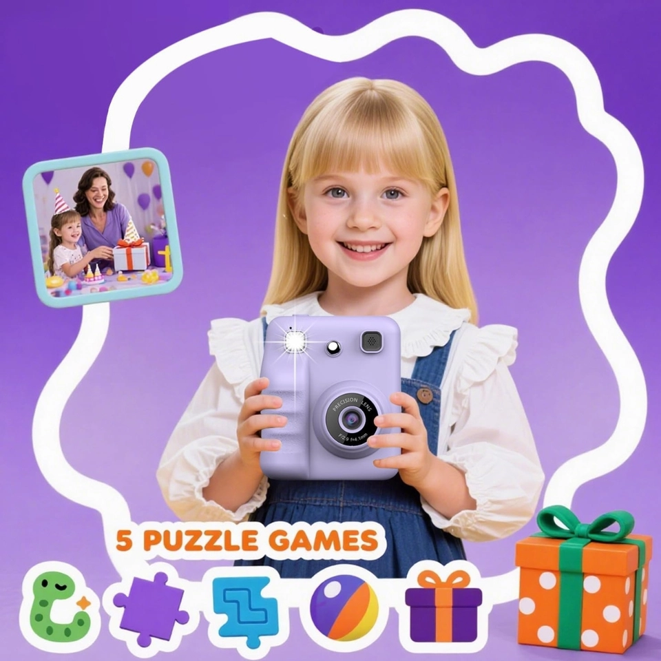 Camera Infantil Digital Filmadora Infantil Mini Maquina Fotografica Infantil Fotografa E Filma Tira Foto De Verdade - 4