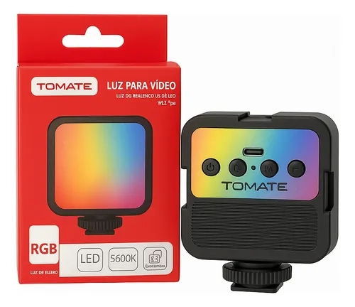 Luz De Led Rgb Preenchimento Para Vídeo + Foto Recarregável Preto Rgb - 3